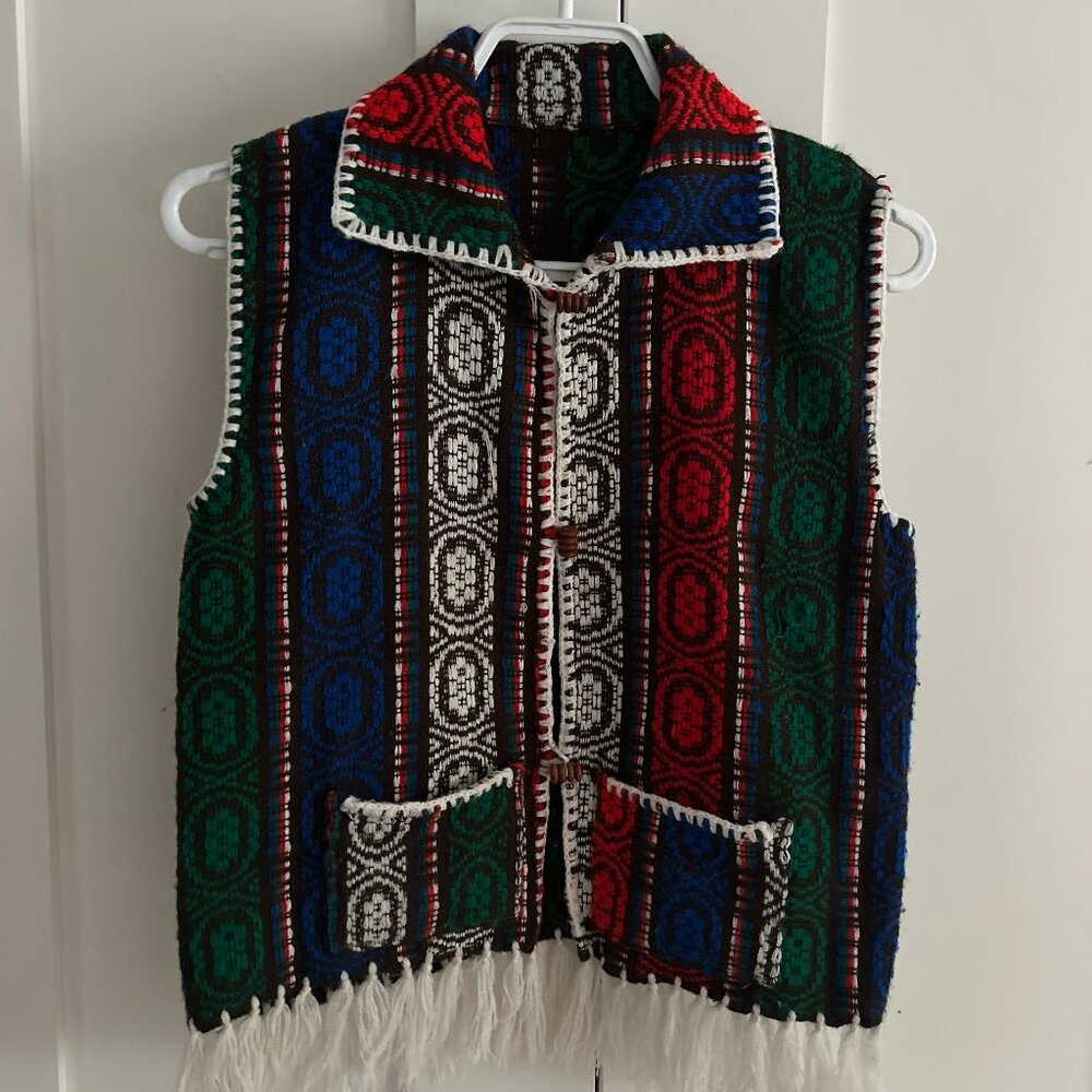 Vintage Multi Coloured Fringed Vest